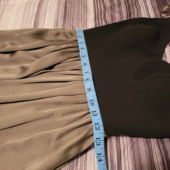 White By Vera Wang Wmns 2 Elegant Black Taupe Halter Formal Dress Evening Gown - Picture 14 of 16